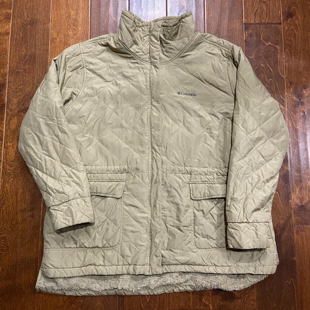 Columbia Copper Crest Novelty Jacket Tan Quilted Insulated Jacket Womens Size 2X - Picture 4 of 10